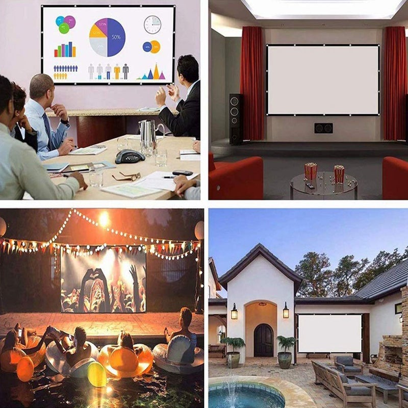 StepOK Projector Screen, White Projector Screen, 16:9 No Crease Home Theater Foldable Projection Screen 60"|72"|84"|100"|120"|150" - Image 4